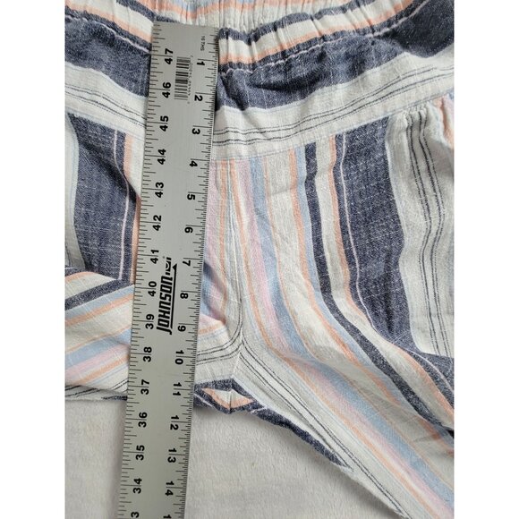 Xirena Womens Striped Straight Leg Cropped Casual Pants XS White Blue Pull-On - Picture 9 of 11